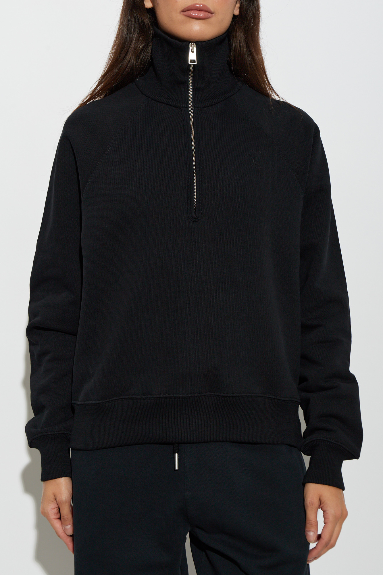 Black Sweatshirt with a zip-up neckline Ami Alexandre Mattiussi